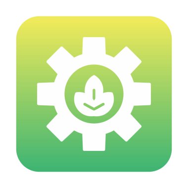 Bitki simgesiyle çark, gezegen konseptinin ekolojik sürdürülebilirliği, vektör illüstrasyonu