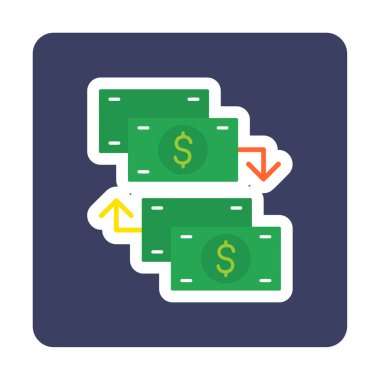 para değişimi simgesi, vektör illüstrasyonu 