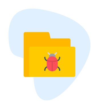 yazılım hatası simgesi, virüs konsepti, vektör illüstrasyonlu veri dizini