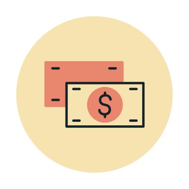 Nakit Dolar para simgesi, vektör illüstrasyonu 