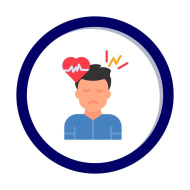 Taşikardi. Web simgesi basit illüstrasyon 