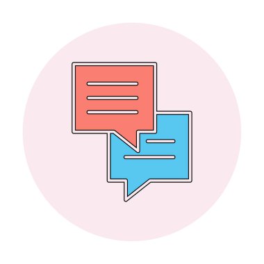 Sohbet ileti simgesi, vektör illüstrasyonu 