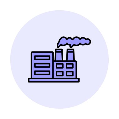 Nükleer santral ikon vektörü. İnce çizgi işareti. izole edilmiş sınır sembolü çizimi