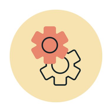 Gears'ı web simgesi, vektör çizim 