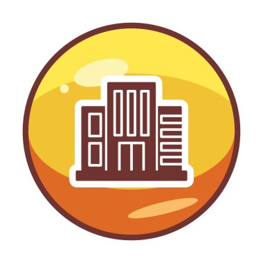 Otel binası ikon vektör illüstrasyonu                 