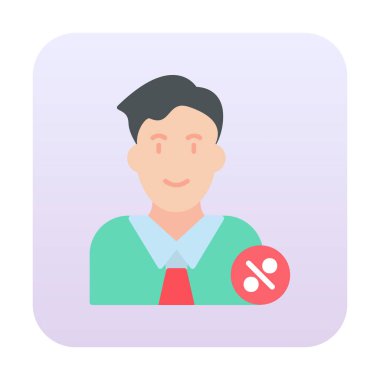 Erkek istihdam avatarının vektör illüstrasyonu 