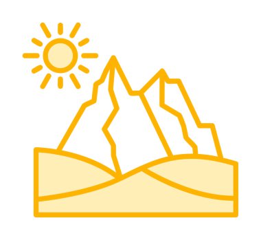 Çöl dağı manzara ikonu vektör illüstrasyon tasarımı