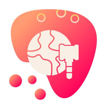 Dünya Açık Artırma Simgesi Vektör İllüstrasyonu