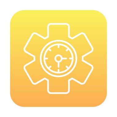 Saat simgesi, vektör illüstrasyonu, zaman sembolü ayarlanıyor. İçerideki saat dişlisi 