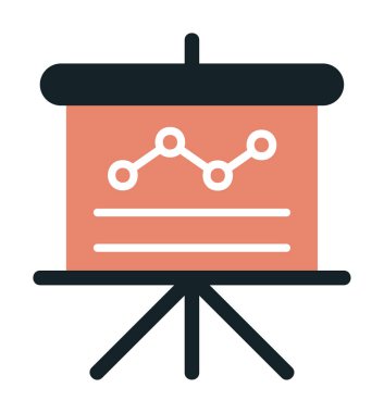 Sunum, grafikli iş tahtası, vektör illüstrasyonu