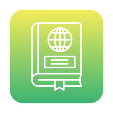 Coğrafya Kitabı web simgesi, vektör illüstrasyonu 