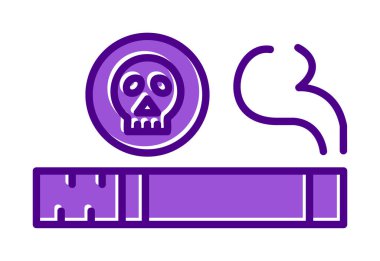 Sigara ikonlu düz kafatası