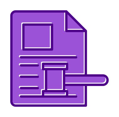 Açık artırma ya da Yargıç Tokmak simgesi düz stilde