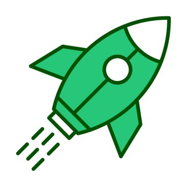 Girişim konsepti, roket simgesi, düz tasarım 