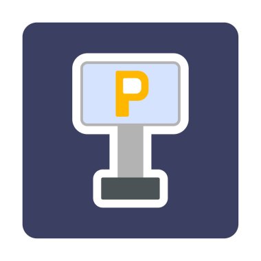 Park yeri simgesi. Web için park vektörü simgelerinin özet çizimi