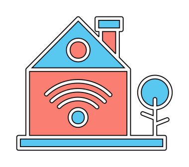 akıllı ev renkli vektör simgesi
