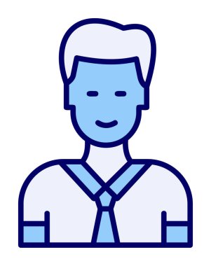 Yönetici satırı simgesi. Kravatlı adam. Meslek kavramı. 