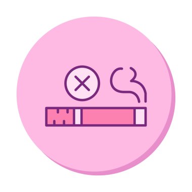 Tütün Günü vektör illüstrasyonu yok, dumanı tüten renk çizgisi simgesi yok 