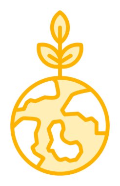 Dünya gezegeni ve vektör illüstrasyon tasarımını bırakıyor. Bastır Yeşil kavram                                          