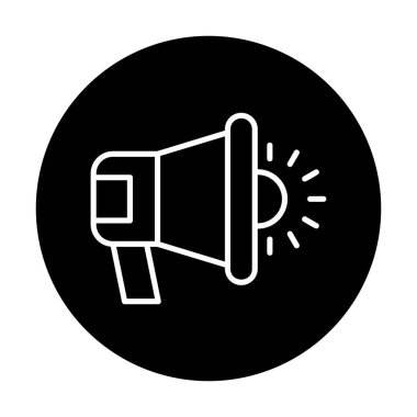 megafon simgesi vektörü web ve mobil tasarımınız için beyaz arkaplanda izole edilmiş, megafon logosu konsepti 