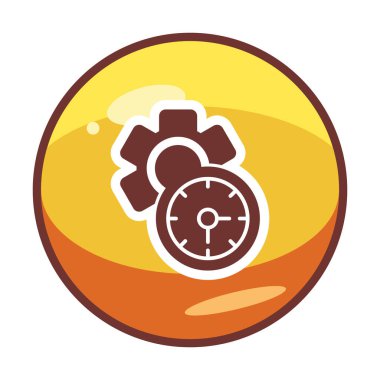 Çalışma Zamanı web simgesi vektör illüstrasyonu