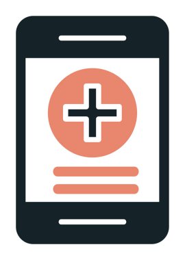 Çevrimiçi Sağlık Sigortası ikonu vektör illüstrasyonu