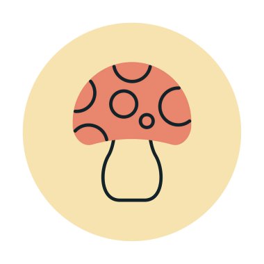 Mantar. Web simgesi basit illüstrasyon