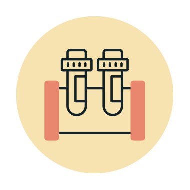 test tüpleri vektör düz renk simgesi 