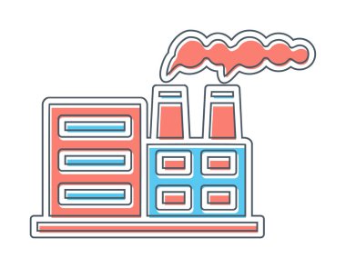 Nükleer santral ikon vektörü. İnce çizgi işareti. izole edilmiş sınır sembolü çizimi