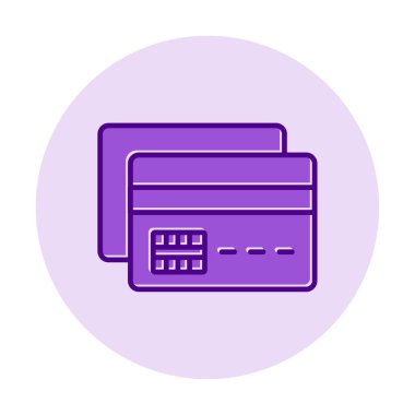 Basit Kredi Kartı Simgesi, vektör illüstrasyonu