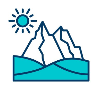 Çöl dağı manzara ikonu vektör illüstrasyon tasarımı