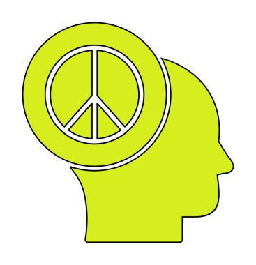 kafa simgesi barış sembolü, vektör illüstrasyonu basit tasarım