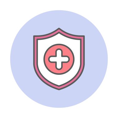 Basit Tıbbi Sigorta simgesi, vektör illüstrasyonu