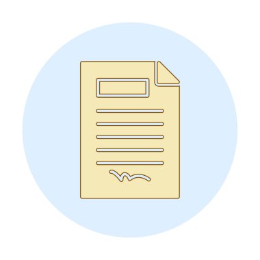 contract icon, vector illustration simple design