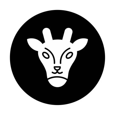 Zürafa baş web simgesi, vektör illüstrasyonu 