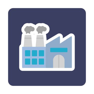 Fabrika web simgesi, vektör illüstrasyonu 