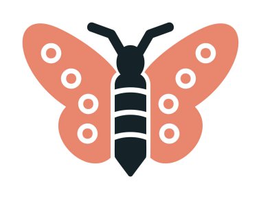 Kelebek Vektör Simgesi Düz Çizim 