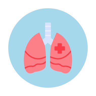 akciğer simgesi, vektör illüstrasyonu  