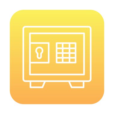 Güvenli kutu simgesi, vektör illüstrasyonu 