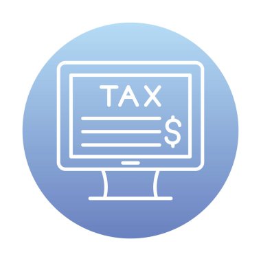 Çevrimiçi Vergi Ödenmiş simge tasarımı, vektör illüstrasyonu  