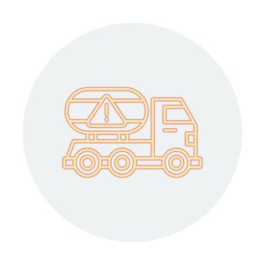 Dikkat simgesi çizimi olan kamyon   