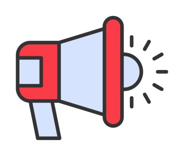 megafon simgesi vektörü web ve mobil tasarımınız için beyaz arkaplanda izole edilmiş, megafon logosu konsepti 