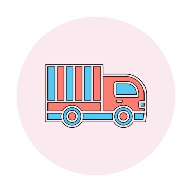 dağıtım kamyonu simgesi, vektör illüstrasyonu