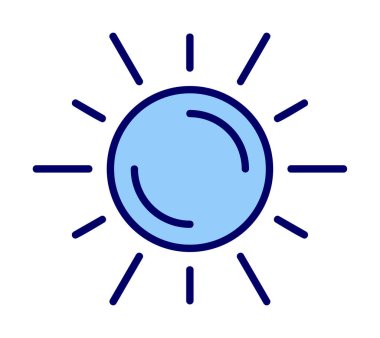 Güneş düz simge vektör çizim