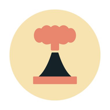 Volkan vektör illüstrasyonu, çizgi film simgesi ögesi.                         