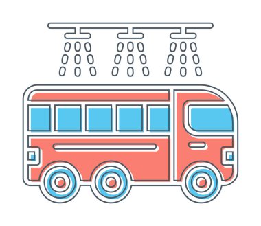 Otobüs Yıkama simgesi vektör illüstrasyonu