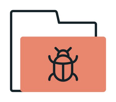 yazılım hatası simgesi, virüs konsepti, vektör illüstrasyonlu veri dizini