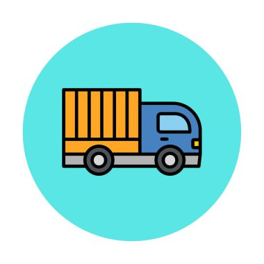 dağıtım kamyonu simgesi, vektör illüstrasyonu