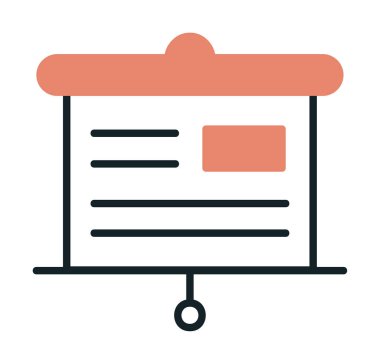 Sunum tahtası simgesi, vektör illüstrasyonu