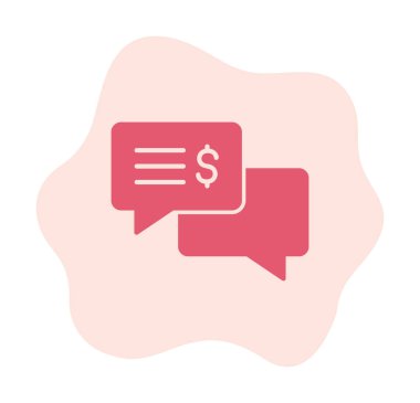 Sohbet ileti simgesi, vektör illüstrasyonu 